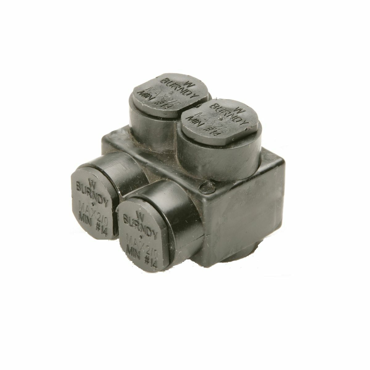 1PLD7502 2-Sided Entry Distribution Connector, Aluminum/Stranded Copper Conductor, Unplated Aluminum