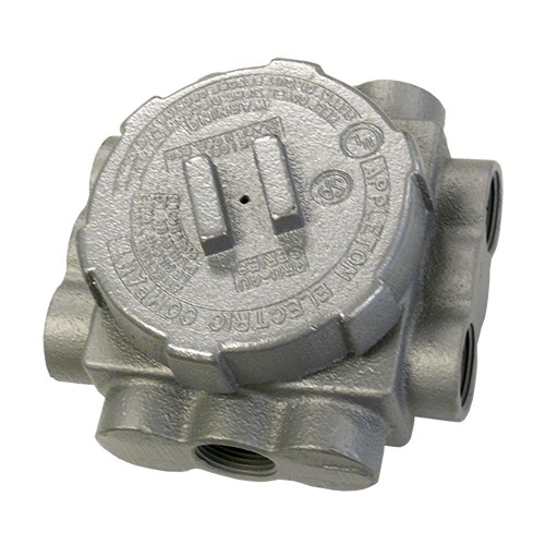 UNILETS; Conduit Outlet Box; 4.880 Inch Width x 3 Inch Depth x 4.880 Inch Height, Malleable Iron, 25 Cubic-Inch