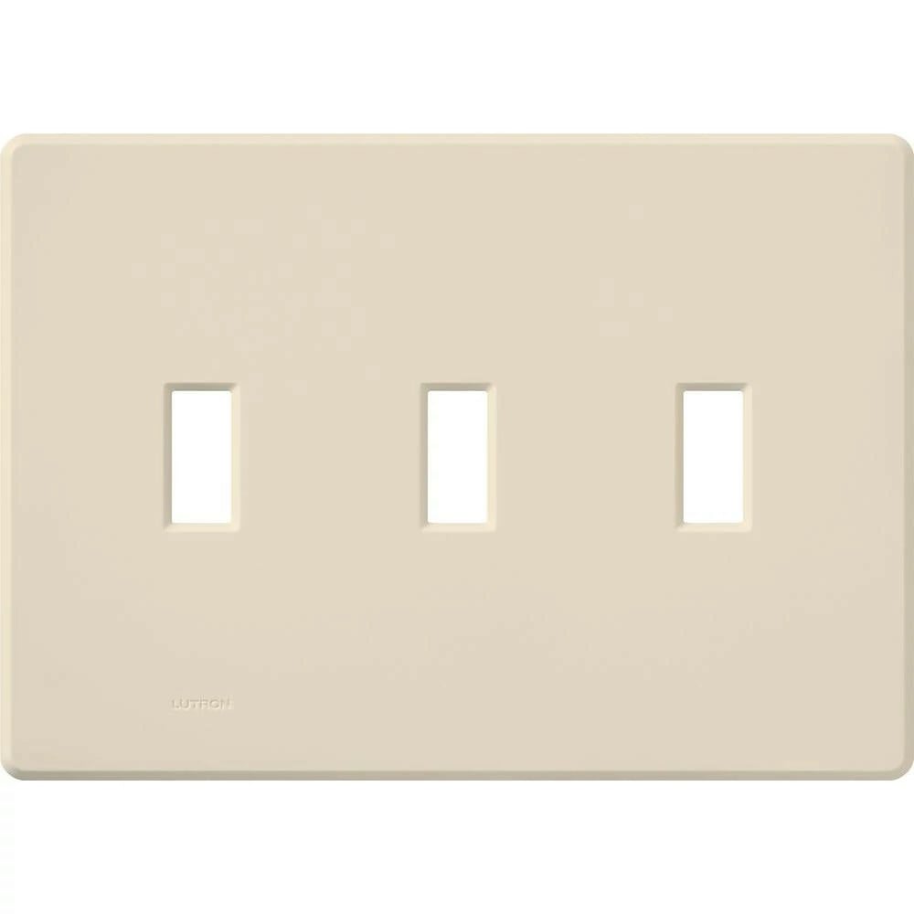 FG-3-LA Fassada Wall Plate for Traditional Style Dimmers or Switches, 3 Gang, Matte, Light Almond