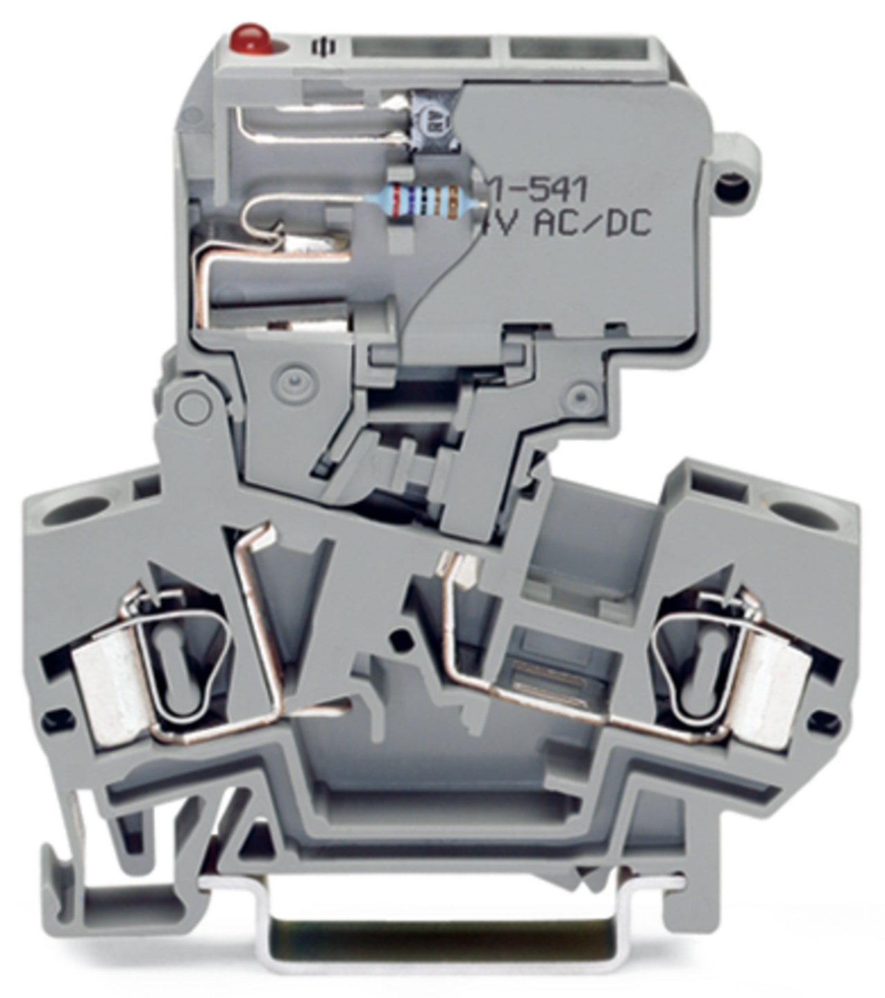 281-611/281-541 Fuse Disconnect Terminal Block with pivoting fuse holder, 800 V AC, 10 A, 28 to 12 AWG Wire, DIN Rail Mount