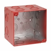 TP413RED TP Welded Outlet Box, Steel, 46 cu-in Capacity, (20) Knockouts, 4 in H x 4 in W x 3-1/2 in D