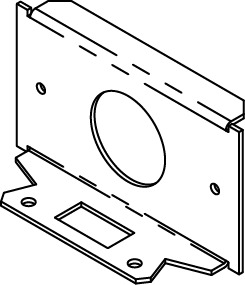 RFB6S1 RFB6 Unassembled Internal Receptacle Bracket Plate, 1.39 in Dia, 1 Gangs, Steel