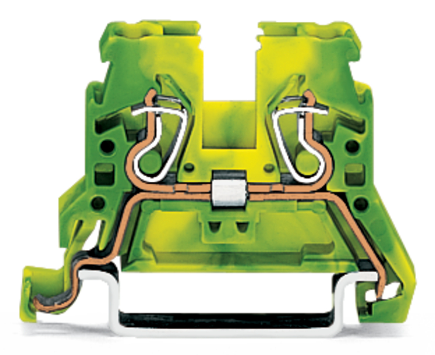 870-907 Operating Tool Ground Terminal Block, 28 to 12 AWG Wire, 1 Poles, DIN Rail Mount