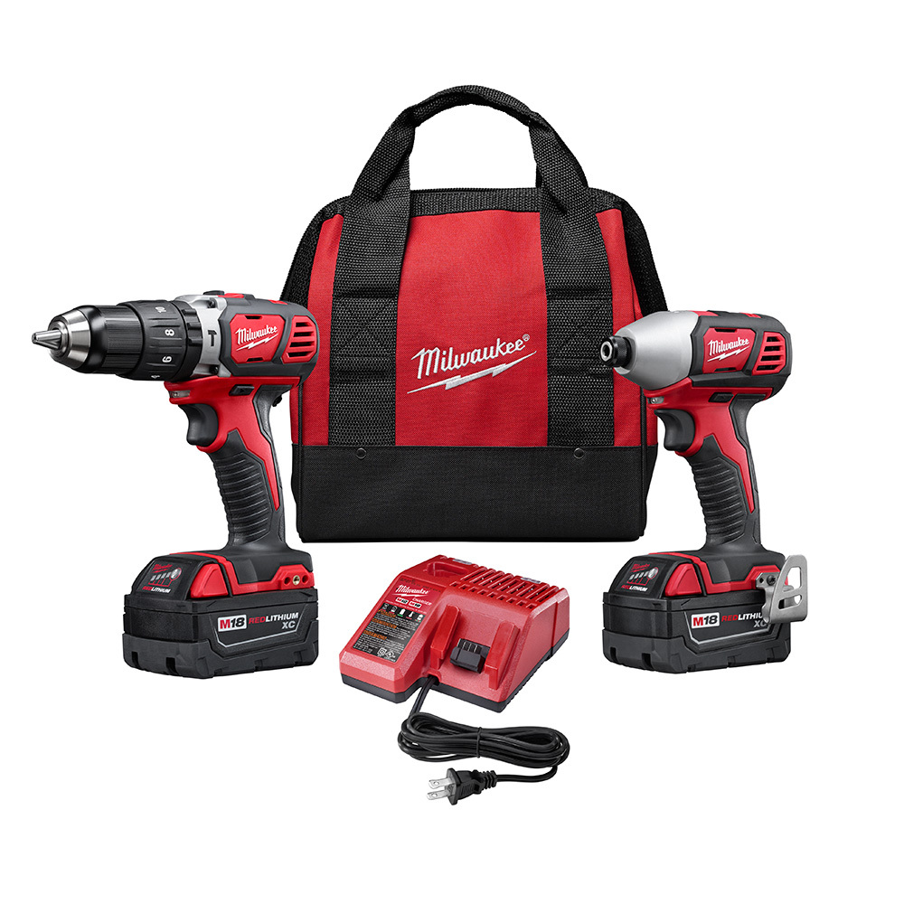 2697-22 M18 RedLithium Cordless Combination Kit, Tools: Hammer Drill/Driver, Impact Driver and Reciprocating Saw, 18 V DC, 3 Ah Lithium-Ion, Keyless Blade