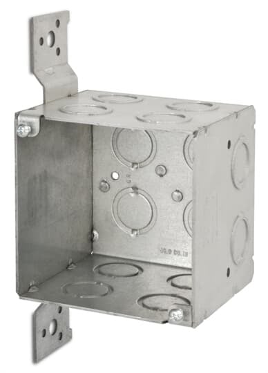 521911234CV Steel City Specialty Outlet Box, Steel, 46 cu-in Capacity, (1) Outlets, (14) Knockouts, 4 in H x 4 in W x 3-1/2 in D