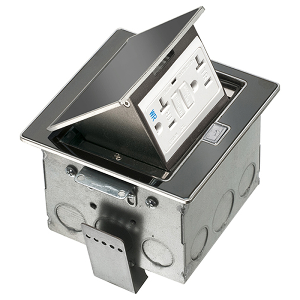 FLBT4400GBL Countertop Box Kit, 1 Gang, Stainless Steel