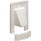 Scoop 1-Gang Reversible Two-Piece Low-Voltage Cable Entrance Plate; Paintable Plastic, White