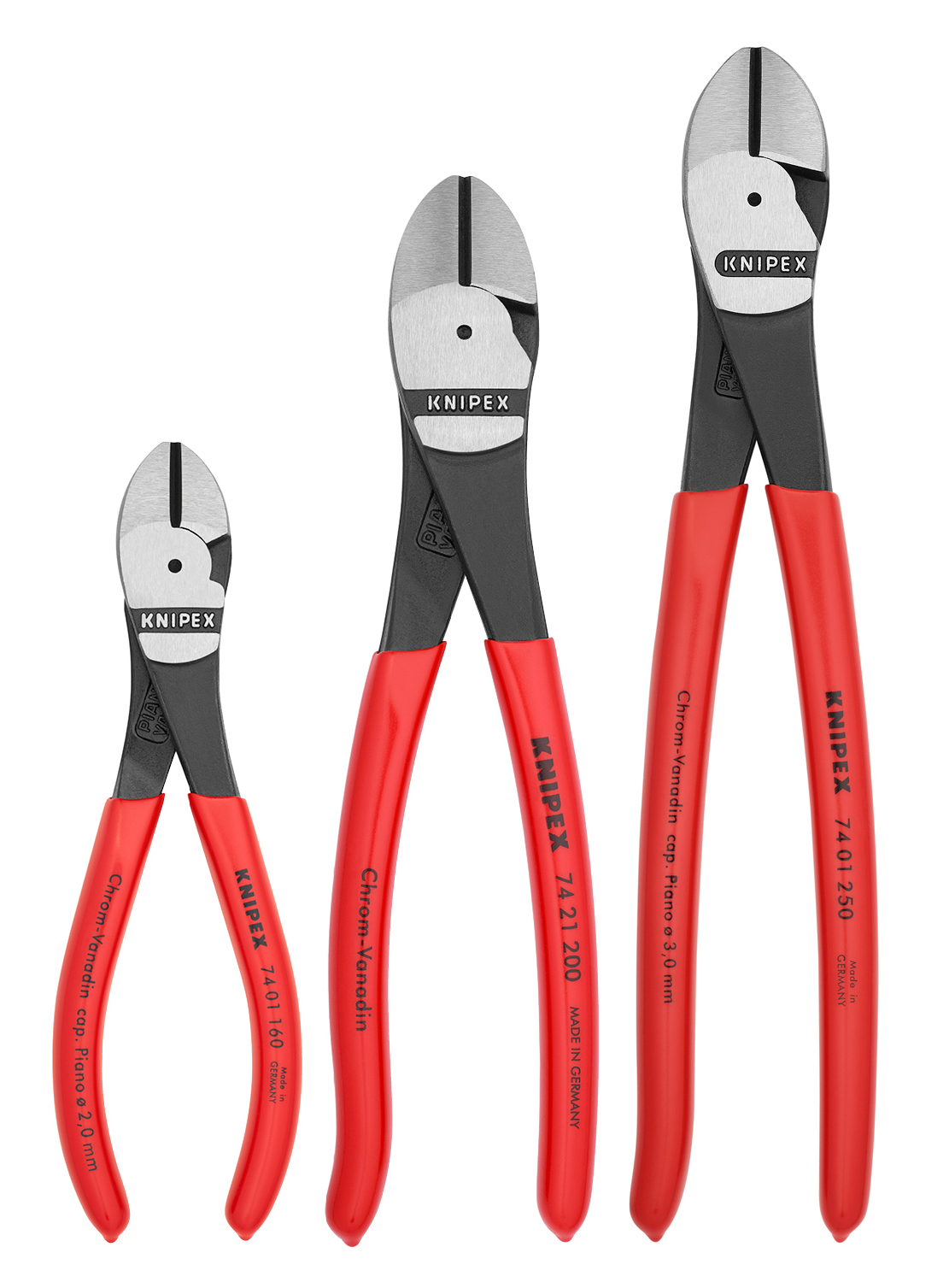 00 20 05 US Diagonal Cutter Set, Diagonal Cutter, High Leverage, 3 Pieces, Diagonal Jaw Surface