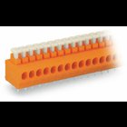 PCB terminal block; push-button; 1.5 mm; Pin spacing 3.81 mm; 12-pole; Push-in CAGE CLAMP; 1,50 mm; orange