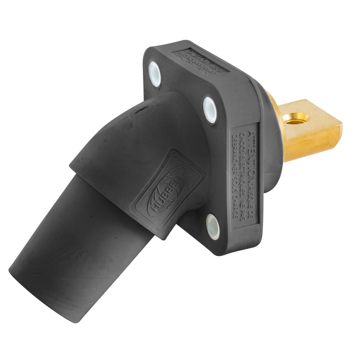HBLFRABBK 16 Series Angled Female Single Pole Receptacle With 300/400 A Plug, 300/400 A, 4 to 4/0 AWG Wire, Bus Bar Connection, NEMA 3R/4X/12 NEMA Rating