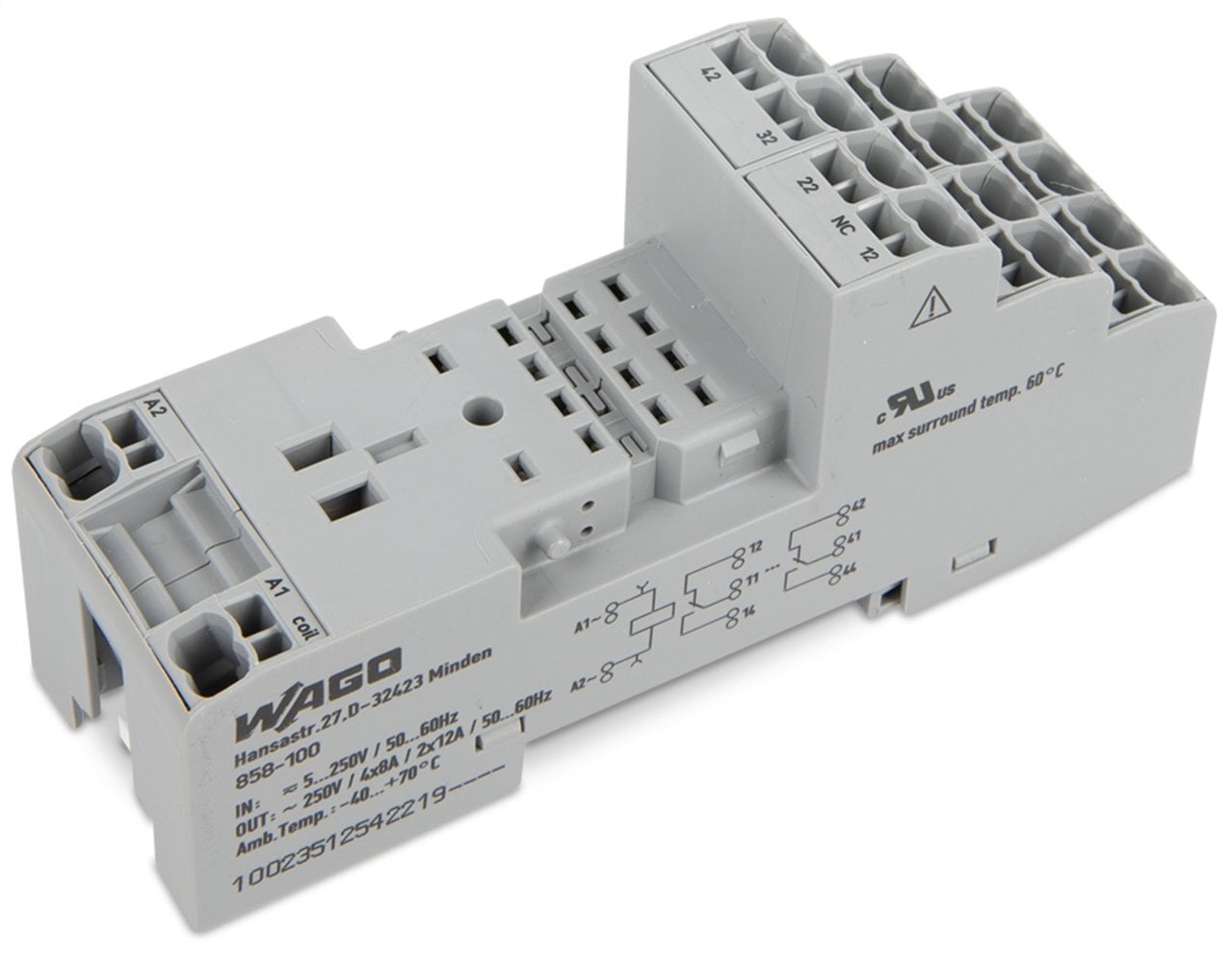858-100 Relay Socket, 250 V AC/DC Input