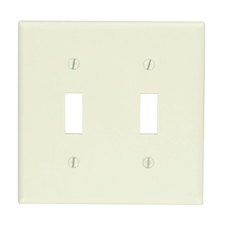 78009 Standard Size Traditional Wall Plate, 2 Gangs, 4.56 in W x 4.5 in H, Thermoset, Light Almond