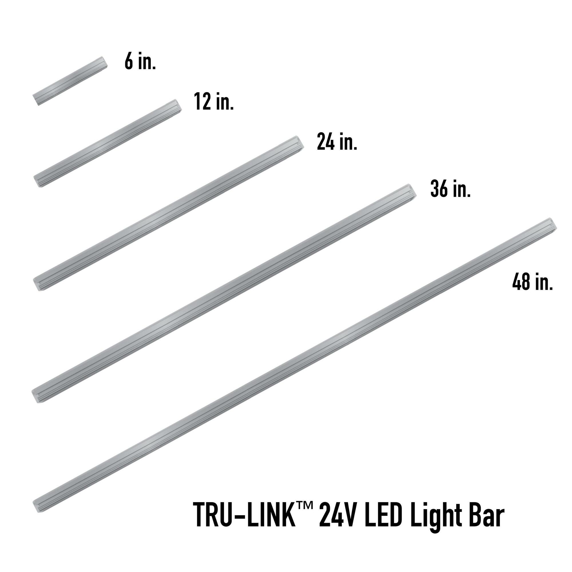 TRU-LINK 24V Light Bar - 3000K, 24 in., Black, 90+ CRI