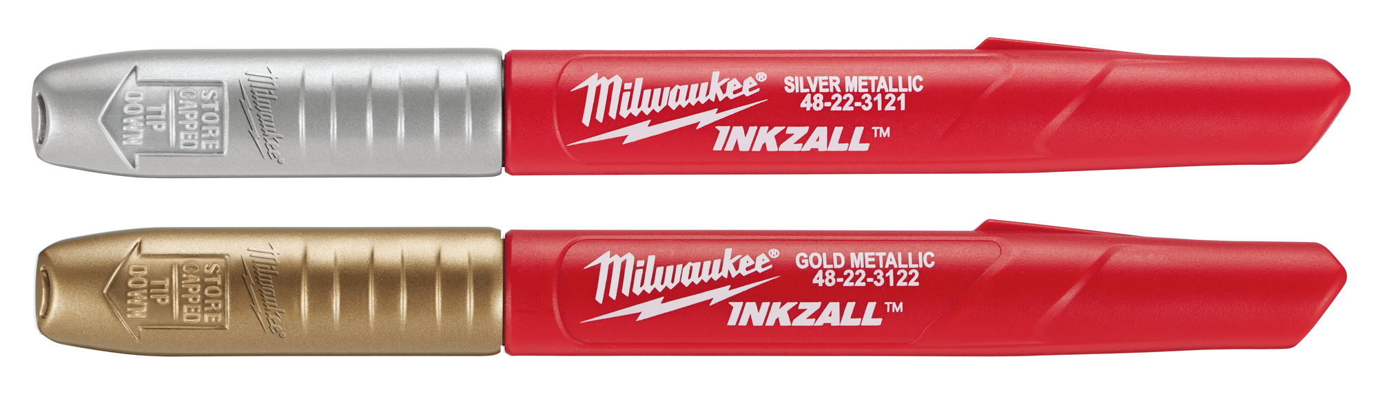 48-22-3123 Point Marker, 5-1/2 in Fine Tip, Plastic, Gold/Red/Silver