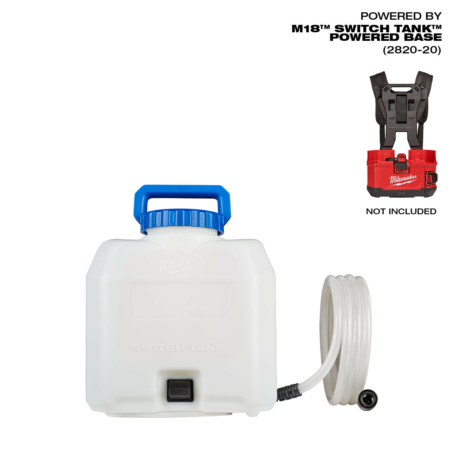 49-16-28WS Switch Tank Interchangeable Water Supply Tank Assembly, 4 gal Tank, Up to 120 PSI Flow Rate, 10 ft L Hose