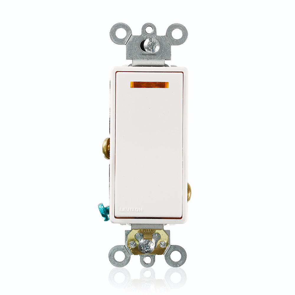 5631-2W Lighted Handle Self-Grounding Illuminated AC Quiet Switch, 120 V AC, 20 A, 1 hp Power Rating