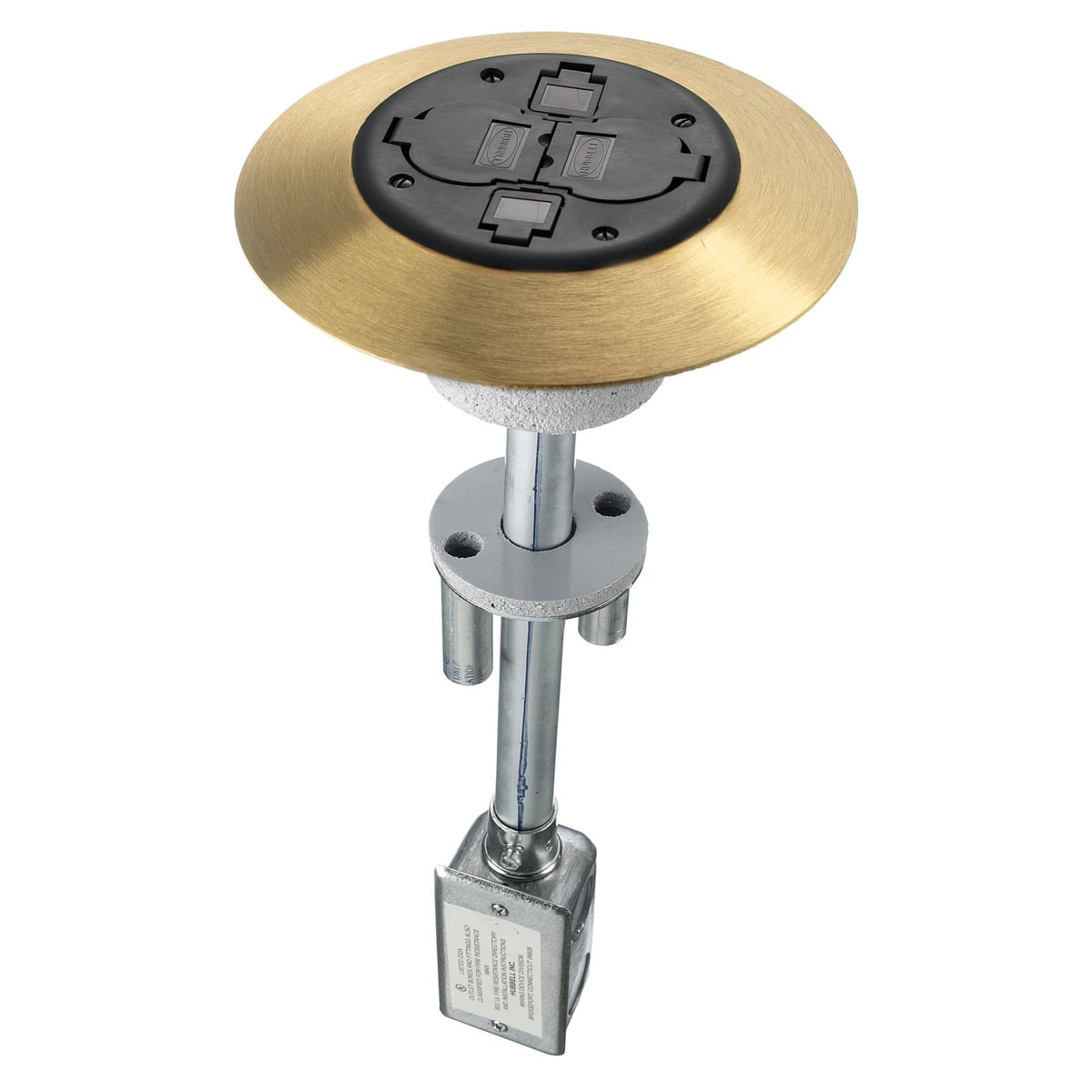 PT2X2IGBRS Flush Standard Sized Poke-Through, 3 in Hole, 7 in Dia x 0.58 in THK Cover, 13 cu-in Capacity, Composite