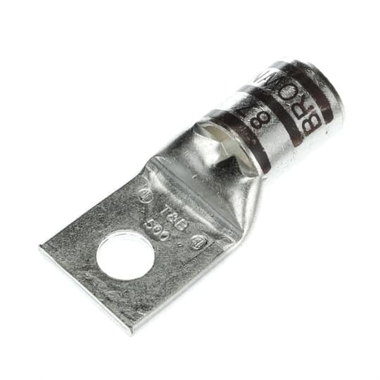 54187 Color-Keyed 54100 1-Hole Non-Insulated Compression Lug With Peep Hole, 500 kcmil Copper Conductor, Die Code: 87, 5/8 in Stud, Copper