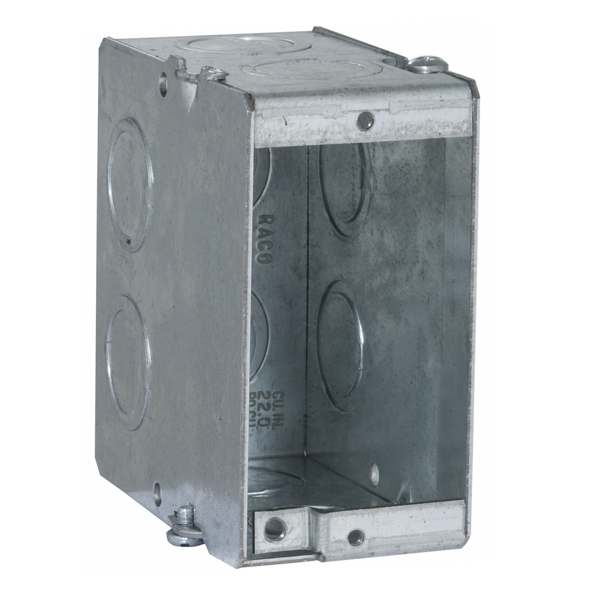 689 Gangable Masonry Box, Steel, 22.5 cu-in Capacity, 1 Gangs, 1 Outlets, 11 Knockouts