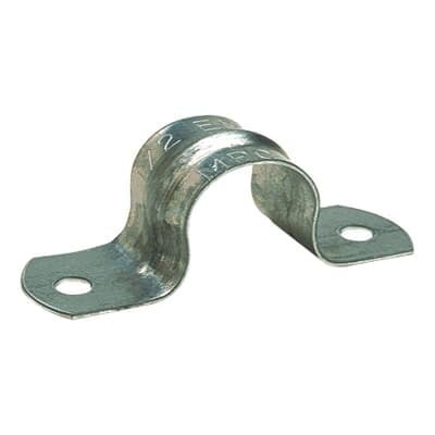 TS-903 Steel City 2-Hole Conduit Strap, 1 in, For Use With EMT Conduit, Steel, Zinc Plated