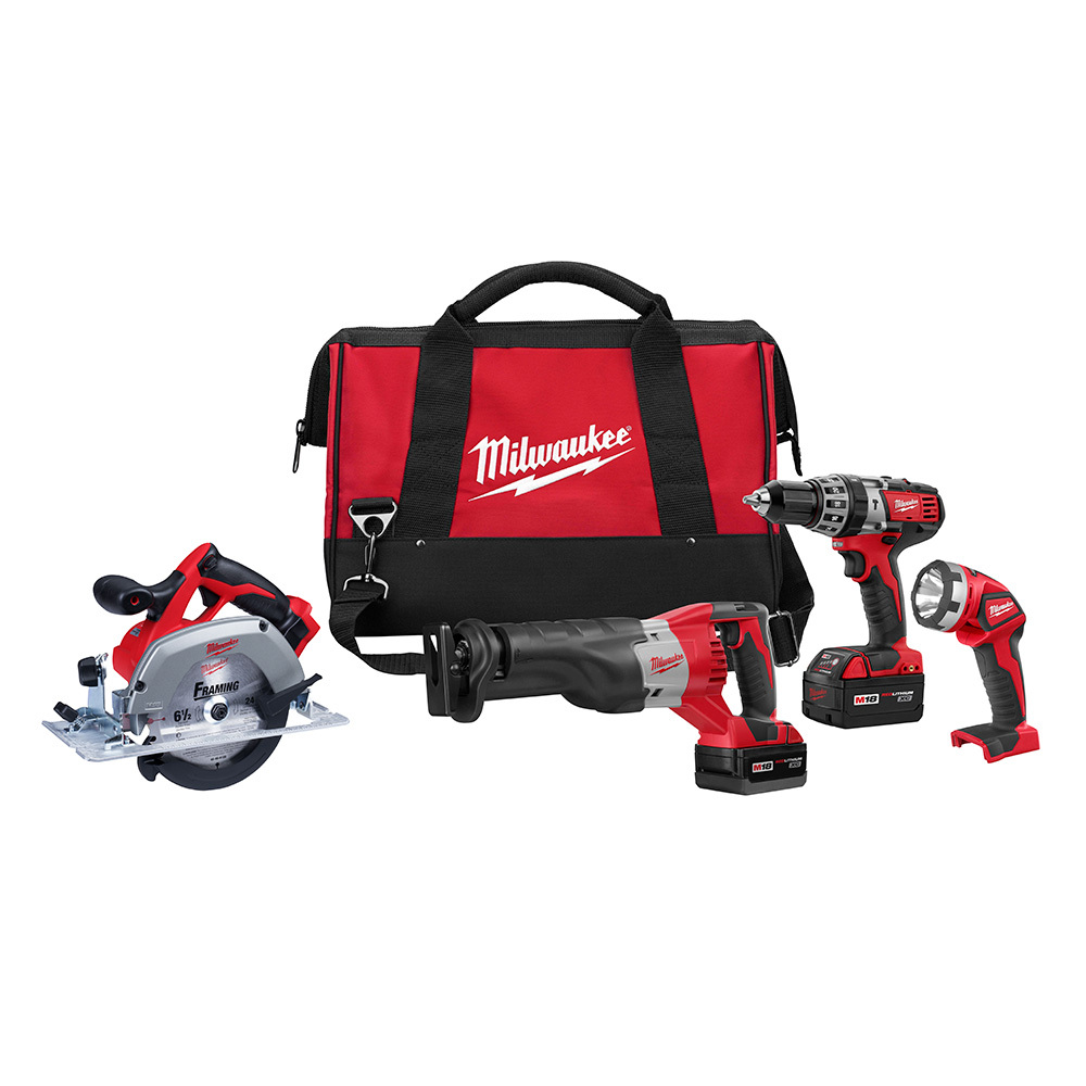 2694-24 M18 Cordless Combination Kit, Tools: Circular Saw, Hammer Drill, Reciprocating Saw, 18 V DC, 3 Ah Lithium-Ion