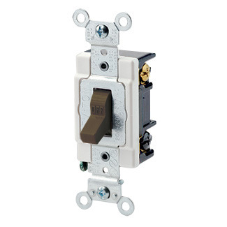 1223-S 3-Way Grounding AC Quiet Toggle Switch, 120/277 V AC, 20 A, 800 W, 1000 VA Power Rating