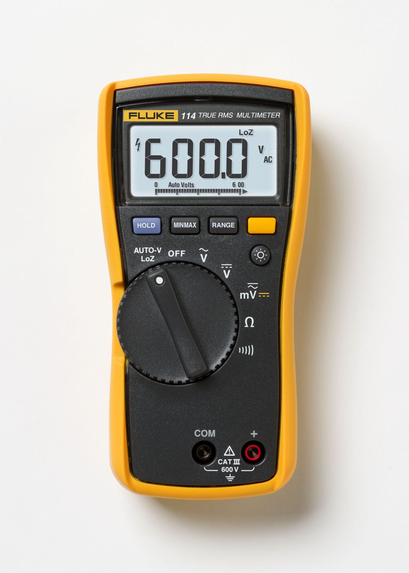 FLUKE-114 True-RMS Electrical Digital Multimeter, CAT III, 600 V