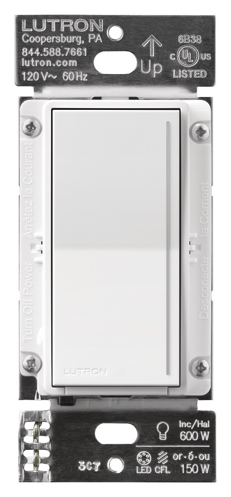 Lutron Sunnata Touch Dimmer with LED+ Advanced Technology, for LED, Incandescent and Halogen, Single Pole Only, White