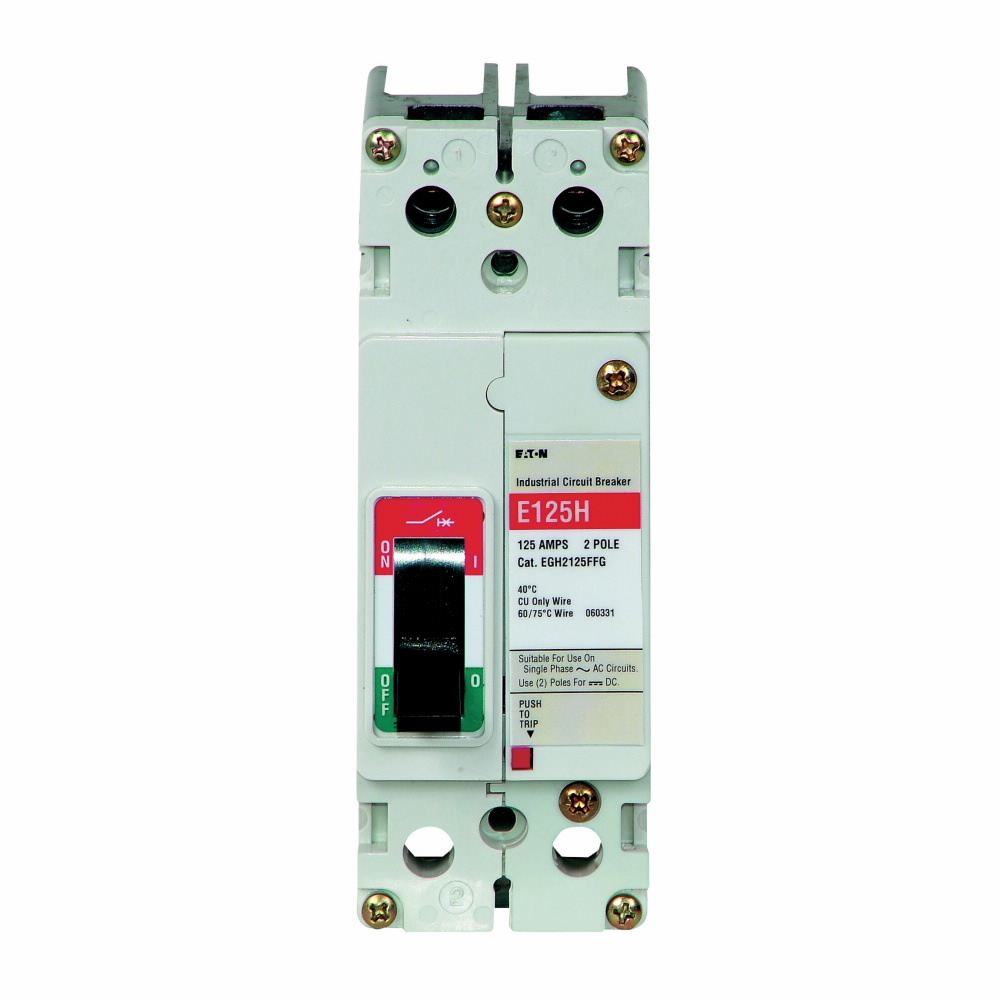 EGB2100FFG Type EGB Molded Case Circuit Breaker, 600Y/347 V AC, 100 A, 18/25 kA Interrupt, 2 Poles, Thermal Magnetic Trip