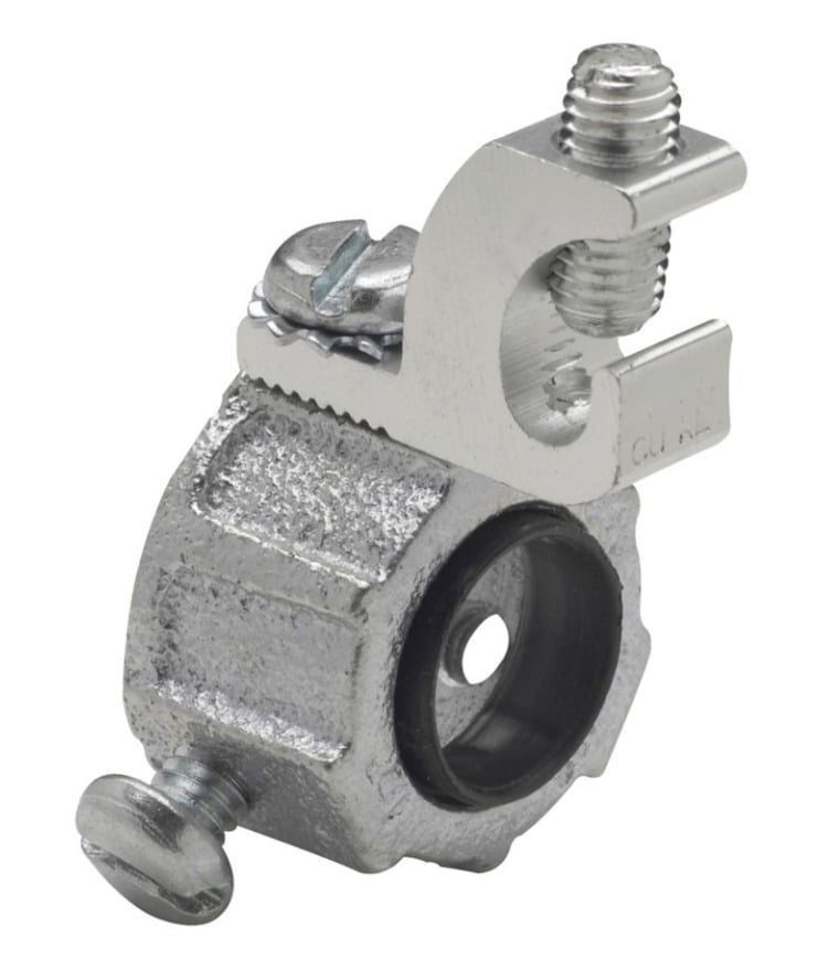 HGLS10 Lazy-Lug Ground Bushing, 4 in Trade, 3/0 AWG Wire Min, 6 AWG Wire Max, Malleable Iron