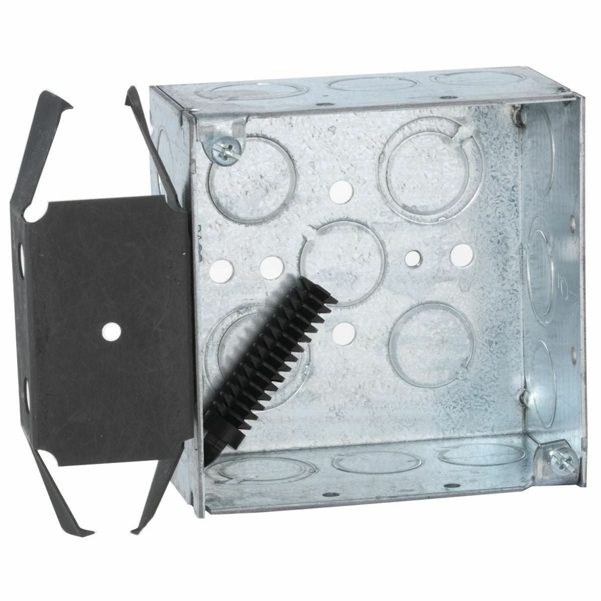 238 Square Box, Steel, 30.3 cu-in Capacity, (17) Knockouts, 4 in H x 4 in W x 2-1/8 in D