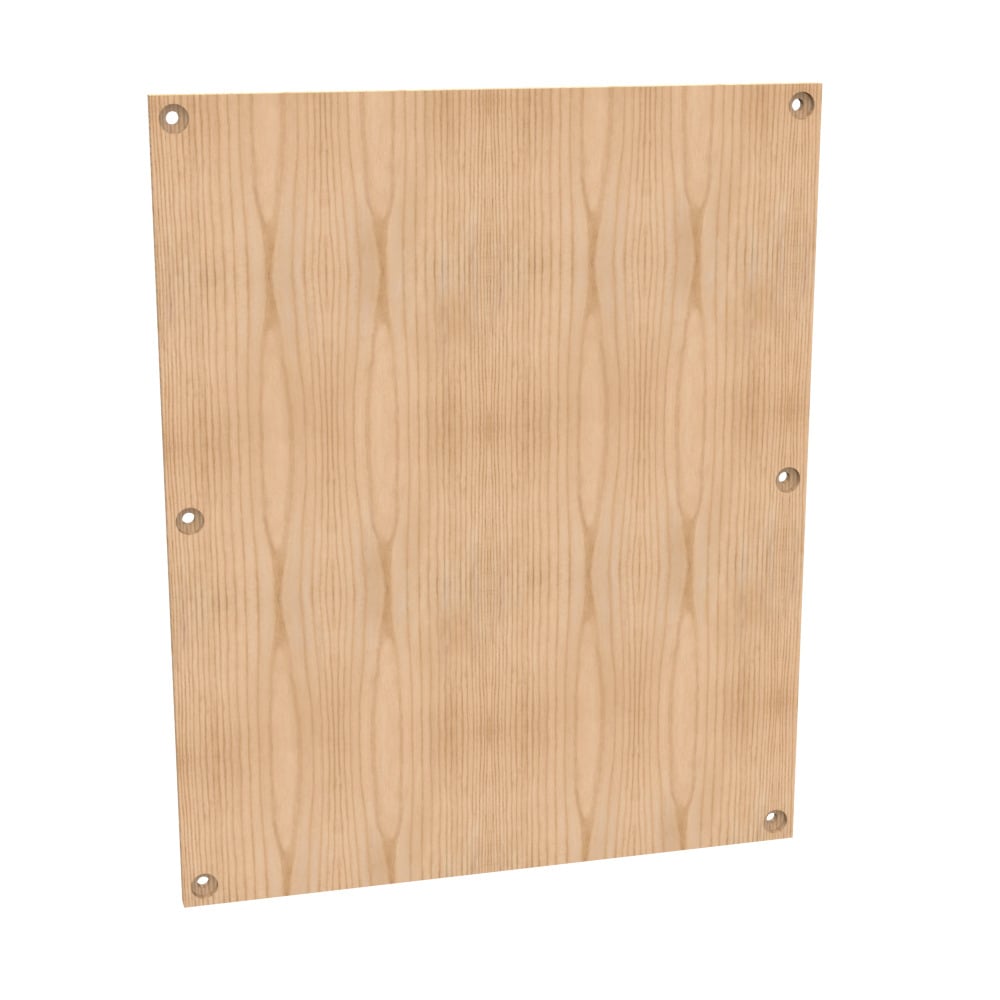 Back Panel Non UL Listed 36x30 Hinge and Screw Cover No Paint Wood Hole Pattern MDO One Side