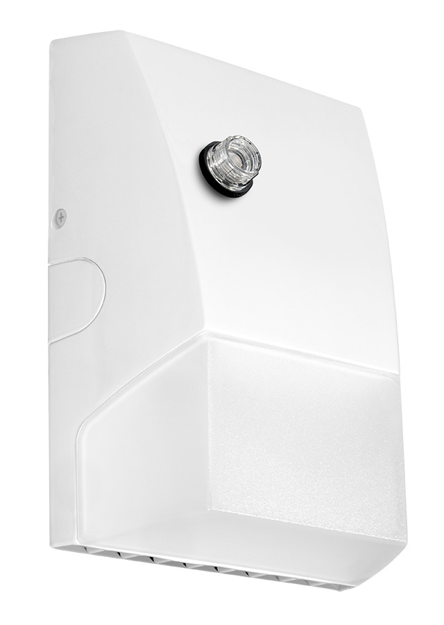 BRISKM32L-730W/PCU BRISK Economical Outdoor Wallpack With 120 to 277 V AC Photocell,) LED Lamp, 22.6 W Fixture, 120/208/240/277 V AC, White/Polyester Powder Coated Housing