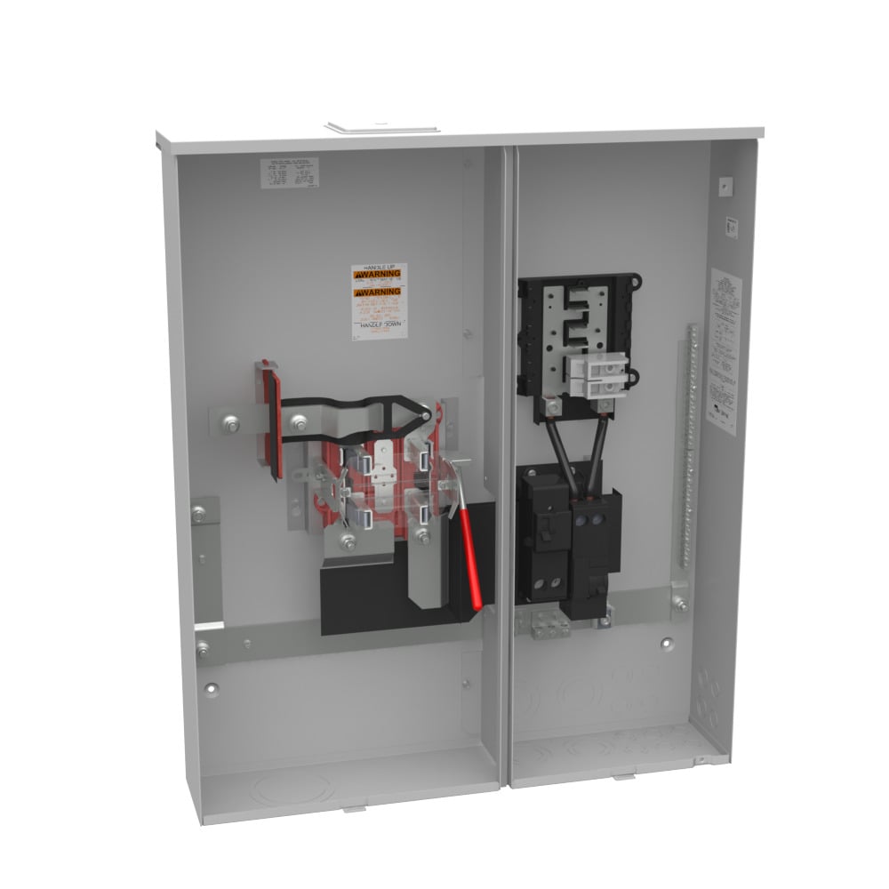 U5894-X-2/200-MLK 4 Term, Ringless, Large Closing Plate, Lever Bypass, 2-200 Amp, Main Breaker, 12 Branch Circuit, Main Lug Kit