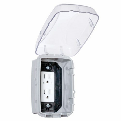 WP3100C Heavy Duty Non-Metallic Weatherproof While-In-Use Cover, 146.6 mm L x 103.1 mm W x 2-3/4 in D, Receptacle Cover, Polycarbonate