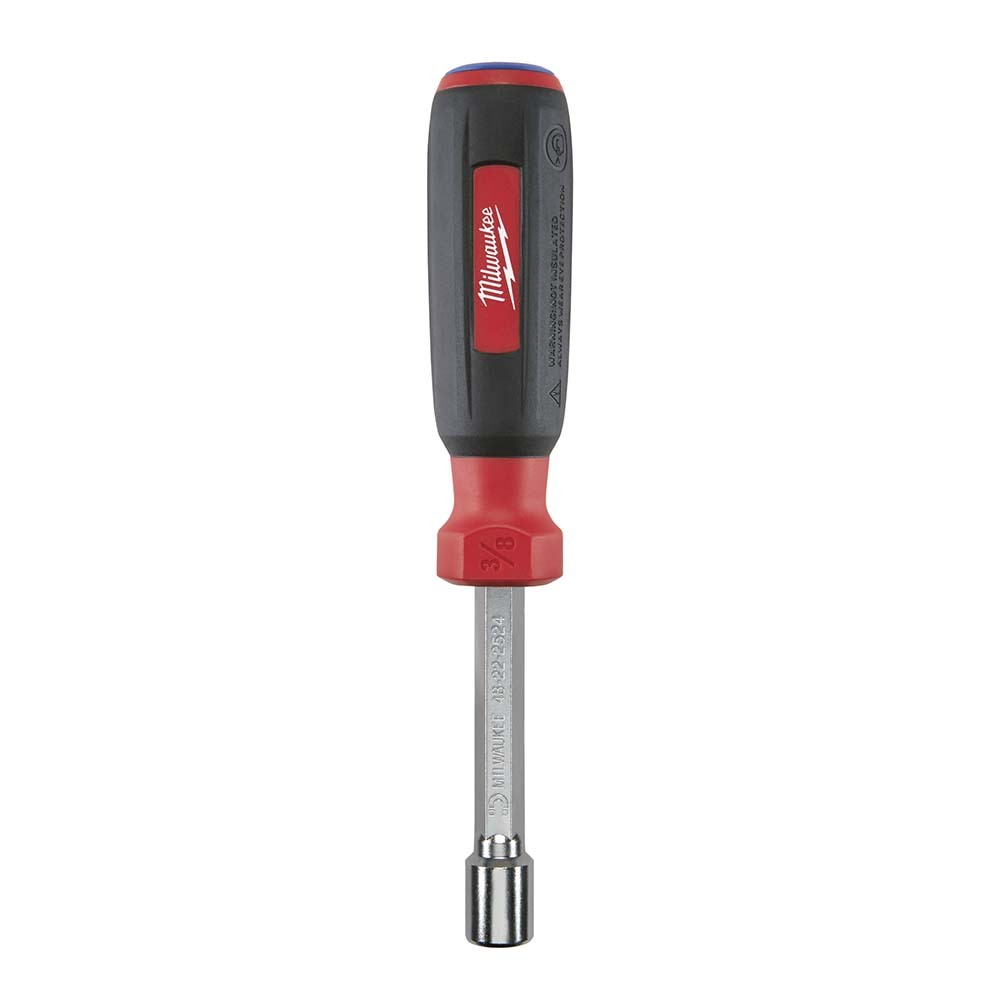 48-22-2524 HollowCore Magnetic Nut Driver, 3/8 in, Hex Shank, Black/Red, Polished Chrome