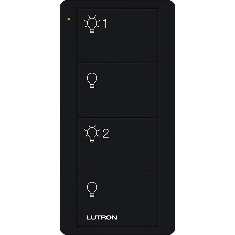 PJ2-4B-BL-L21P 4-Button 2 Group Control Pico Smart Remote with Light Icons, Black
