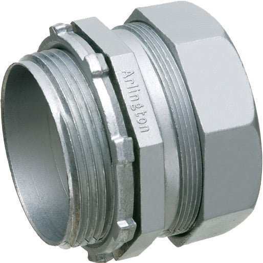 829 Concrete/Raintight Compression Connector, 4 in Trade, For Use With Steel/Aluminum EMT/IMC/Rigid Conduit, Die Cast Zinc