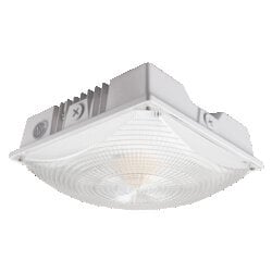 CANOPYS4B/S060UNVD8SC2/C5WHTAA/62557 Square Canopy Light, 40, 50, 60 W Fixture, 120 to 277 V, White Painted Housing