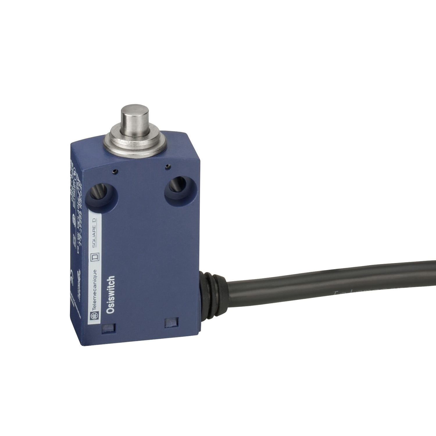 XCMN2110L1 OsiSense Fixed Light Duty Miniature Standard Format Limit Switch, 240 VAC, 250 VDC, 6 A, Spring Return Plunger Actuator, 1NO-1NC Contact, 2 Poles