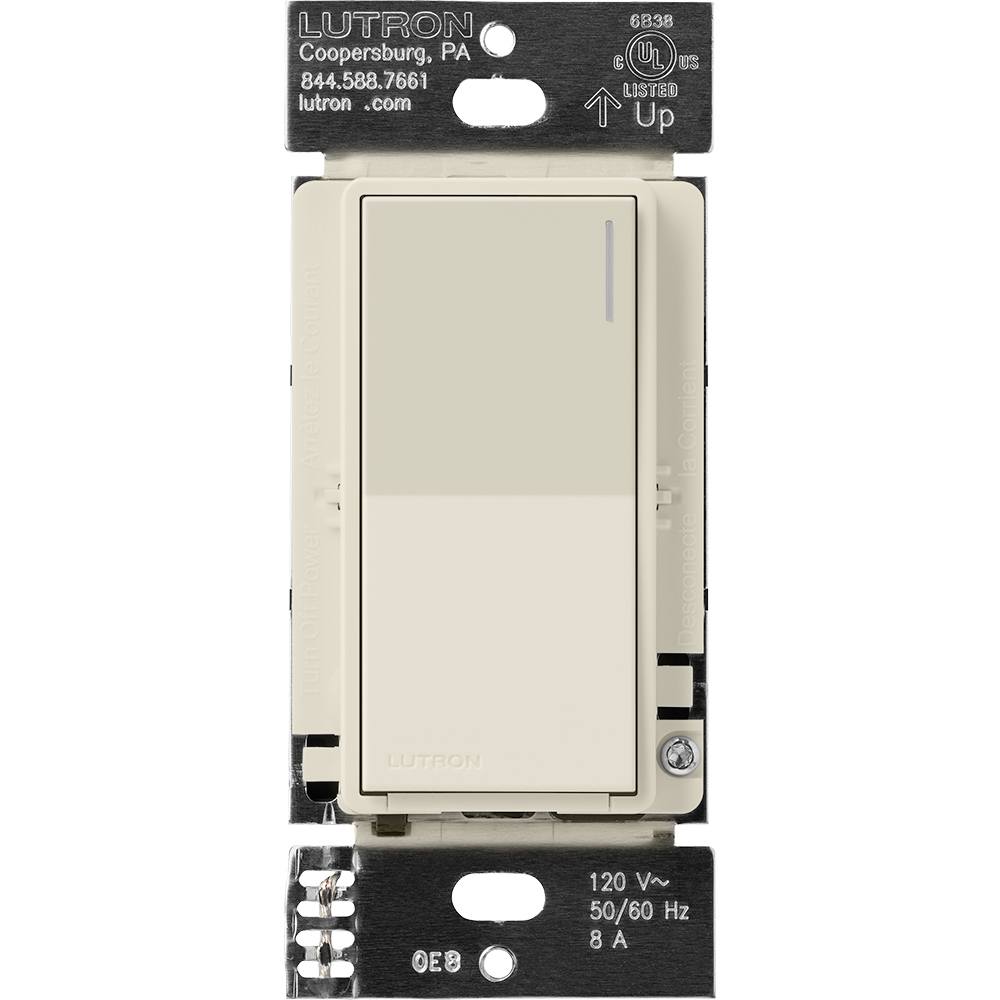 RRST-8ANS-PM Sunnata RF Neutral Switch for RA3 Systems, 8 Amp, 1 Pole/Multi-Location, Neutral Required, 120V, Pumice