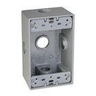 1-Gang 5-Hole 1/2 in. Outlet Box with Side Lug - Silver