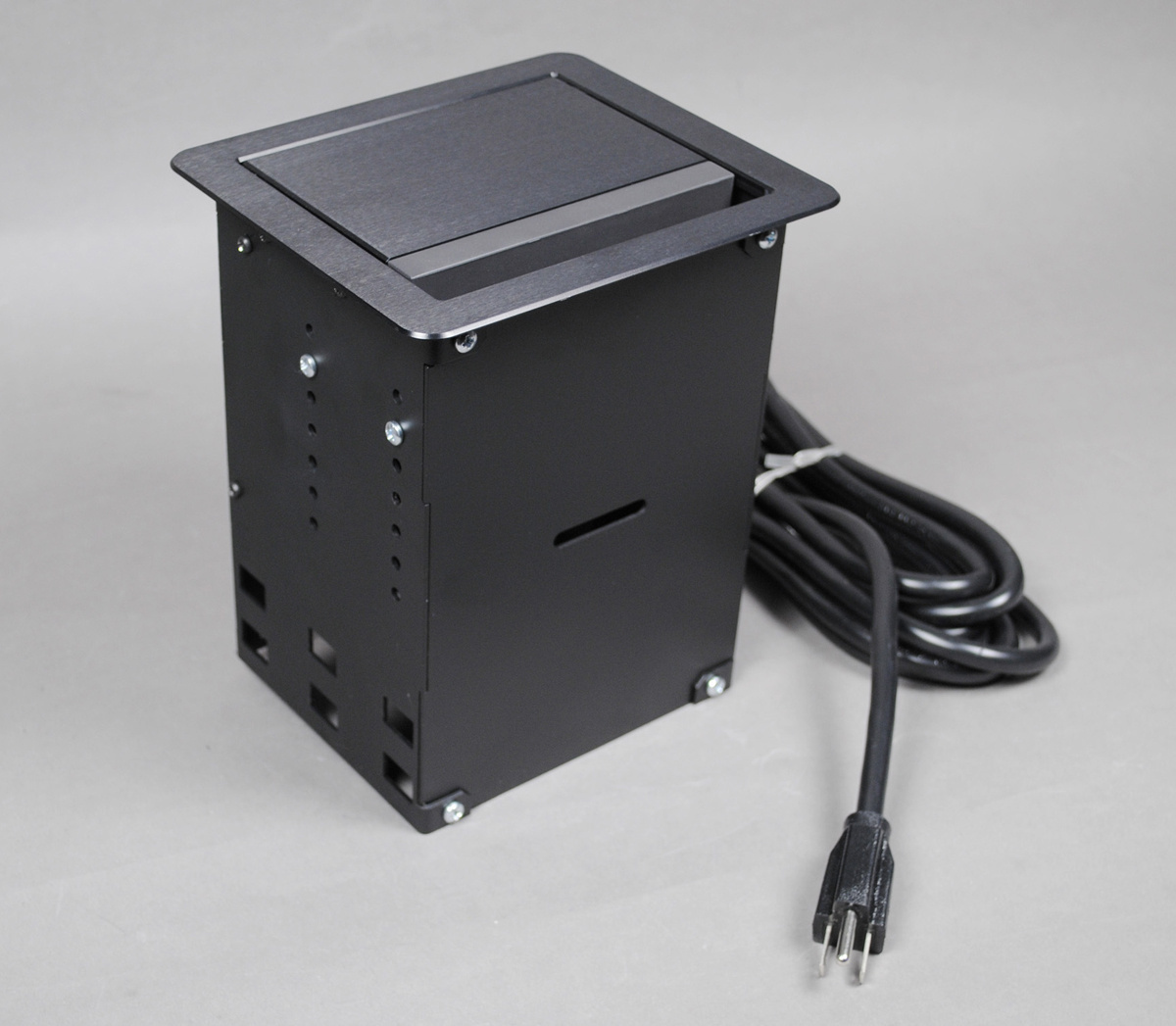 TB672AUBK InteGreat Audio/Video Table Box With (3) 15 A Receptacles, 12 ft Cord, 2 Outlets