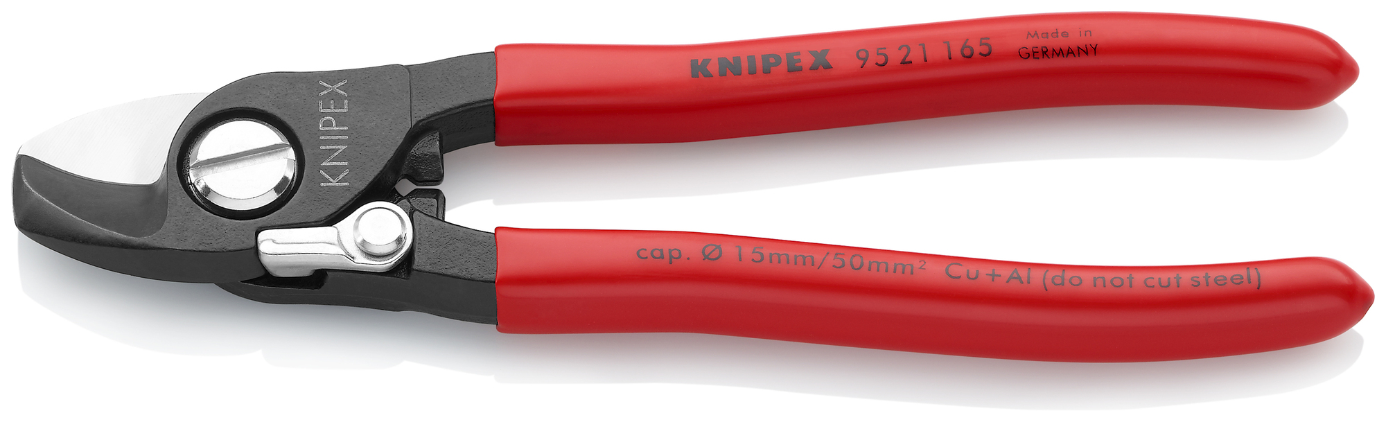 Cable Shears, 6 1/2 in., Plastic Coating, Spring Loaded