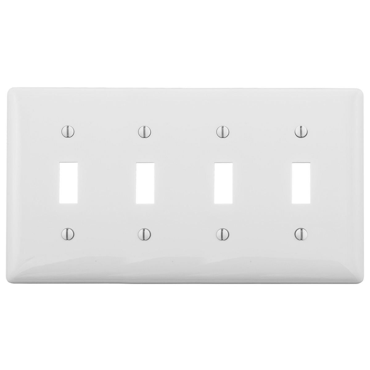 NPJ4W Mid-Size Wall Plate, 4 Gangs, 8.56 in W x 4.88 in H, Nylon, White