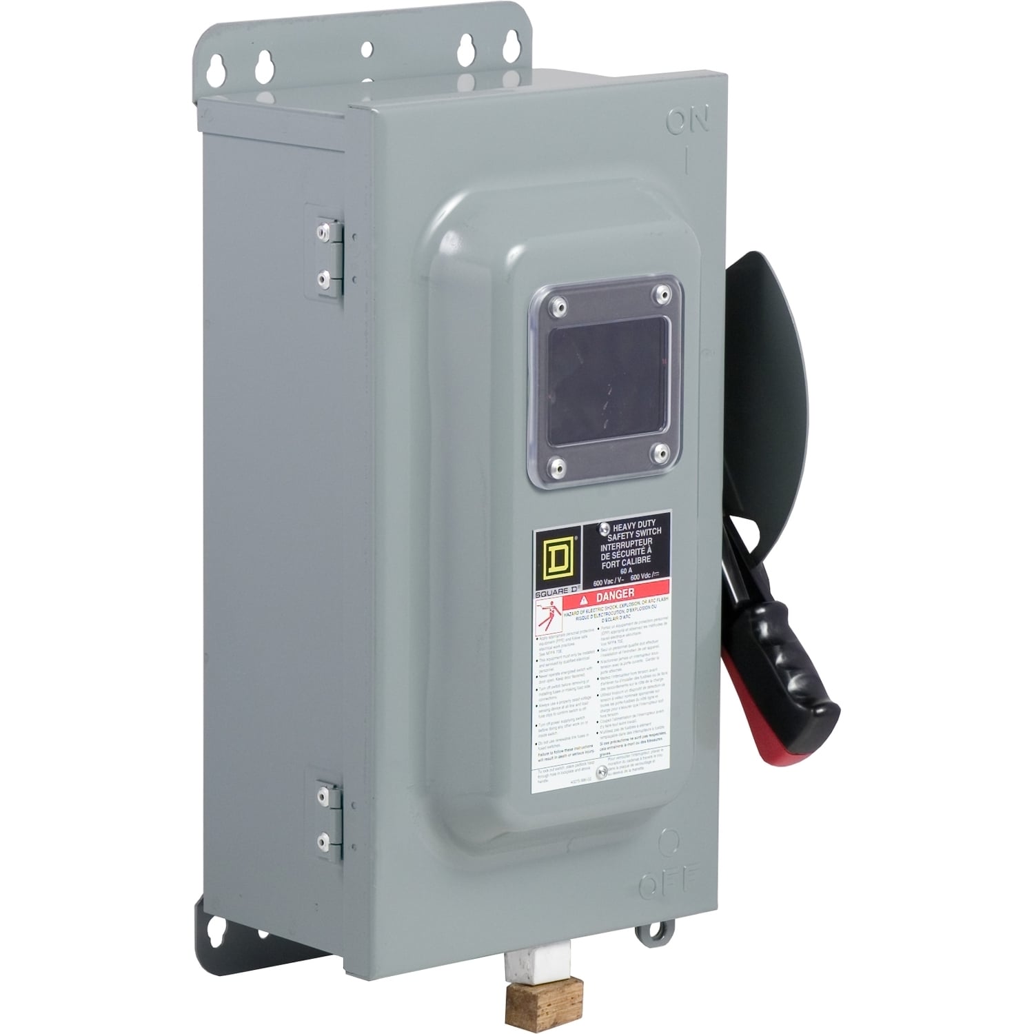 CHU362AWK Heavy Duty Non-Fusible Single Throw Disconnect Switch, 600 VAC/VDC, 60 A, 30 hp, 3PST Contact, 3 Poles