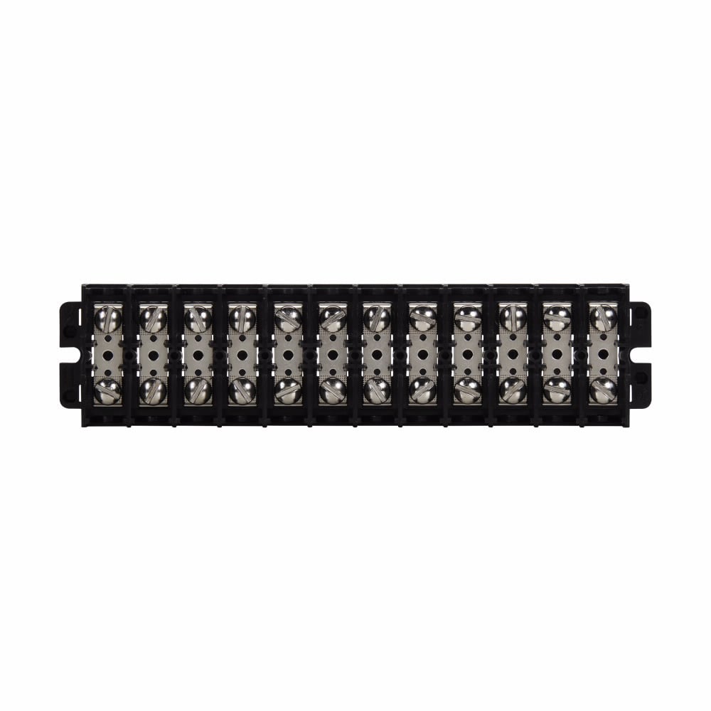 KUX12 Double Row Terminal Block Strips and Barrier Block, 600 V, 60 A, Black