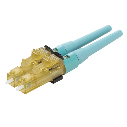 OptiCam LC Duplex Connector, OM3/OM4/OM5, Aqua