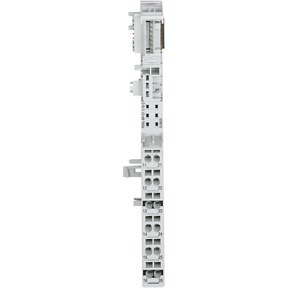 PSSu, Base Module for Electronic Modules, Periphery, C-rail, 1-Row, 6 Connection Levels, 12 Terminals, Spring-Loaded Connection