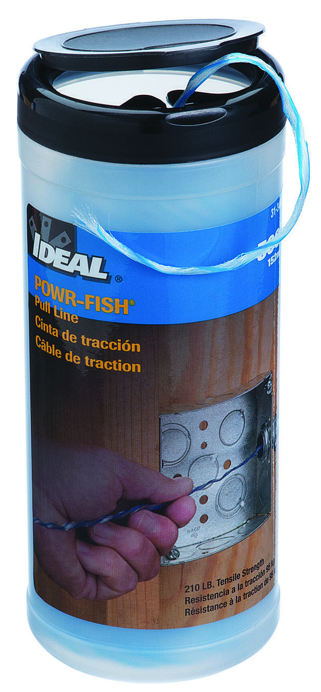 31-348 Powr-Fish Heavy Duty Pull Line Measuring Tape, 210 lb Tensile Strength, 500 ft L x 4 in W, Fiber Polyline